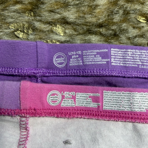Wonder Nation Set of 2 Leggings Girls Size Large (10-12) - Picture 4 of 5